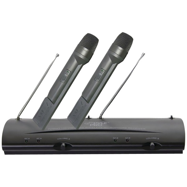 Pyle Professional Dual-Channel VHF Wireless Handheld Microphone System PDWM2100